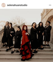 Load image into Gallery viewer, Silky Satin Feather Fringe Hem Long Robe (Victorian Style / Christmas Gift)