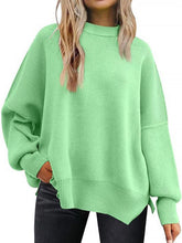 Load image into Gallery viewer, Solid Drop Shoulder Split Hem Sweater | NCS