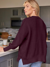 Load image into Gallery viewer, Solid Drop Shoulder Split Hem Sweater | NCS