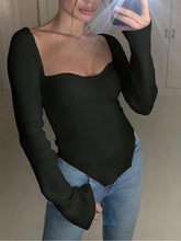 Load image into Gallery viewer, Square Collar Irregular Long Sleeve Woman Sweaters | NCS