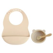 Load image into Gallery viewer, Colorful Silicone Feeding Set for Babies: Bib, Bowl, and Spoon