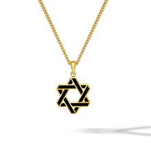 Load image into Gallery viewer, Star Of David Pendant - 14K Gold Onyx