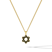Load image into Gallery viewer, Star Of David Pendant - 14K Gold Onyx