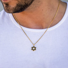 Load image into Gallery viewer, Star Of David Pendant - 14K Gold Onyx