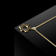 Load image into Gallery viewer, Star Of David Pendant - 14K Gold Onyx