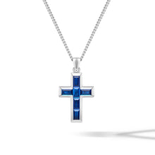 Load image into Gallery viewer, Gemstone Cross Pendant - Sapphire
