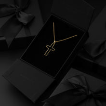 Load image into Gallery viewer, Stone Cross (Large) - 14K Gold Onyx