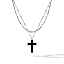 Load image into Gallery viewer, Stone Cross Pendant - Sterling Silver Set