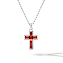 Load image into Gallery viewer, Gemstone Cross Pendant - Ruby