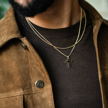 Load image into Gallery viewer, Stone Cross Pendant - Gold Set