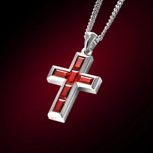 Load image into Gallery viewer, Gemstone Cross Pendant - Ruby