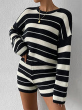Load image into Gallery viewer, Striped Comfortable Casual Women's Knit Loungewear Set | NCS