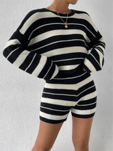 Load image into Gallery viewer, Striped Comfortable Casual Women's Knit Loungewear Set | NCS