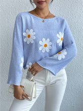 Load image into Gallery viewer, Sweet Floral Bell Sleeve Loose Knit Top | NCS