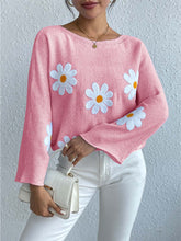 Load image into Gallery viewer, Sweet Floral Bell Sleeve Loose Knit Top | NCS