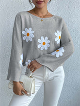 Load image into Gallery viewer, Sweet Floral Bell Sleeve Loose Knit Top | NCS