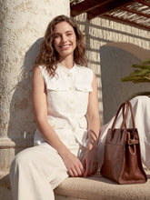 Load image into Gallery viewer, 100% Linen Four-Pocket Tailored Sleeveless Vest COSIMA