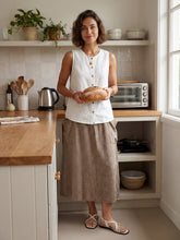 Load image into Gallery viewer, 100% Linen Elastic Waist Skirt MARINA