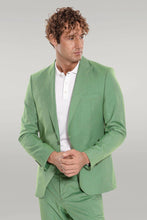 Load image into Gallery viewer, 2 Piece Patterned Slim Fit Green Men Suit - Wessi
