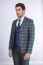 Load image into Gallery viewer, Grey Blue Checked Suit - Wessi