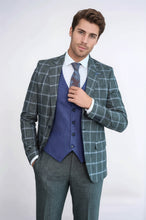 Load image into Gallery viewer, Grey Blue Checked Suit - Wessi
