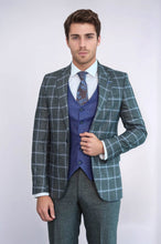 Load image into Gallery viewer, Grey Blue Checked Suit - Wessi