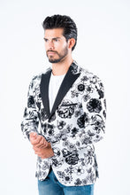 Load image into Gallery viewer, Men's Double Button White Woven Printed Blazer