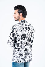 Load image into Gallery viewer, Men's Double Button White Woven Printed Blazer