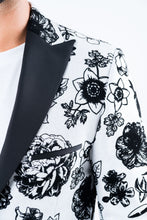 Load image into Gallery viewer, Men's Double Button White Woven Printed Blazer