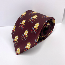 Load image into Gallery viewer, Papal Tiara and Keys Necktie Maroon