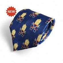 Load image into Gallery viewer, Papal Tiara and Keys Necktie Navy