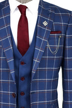 Load image into Gallery viewer, Checked Blue Men Suit - Wessi