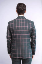 Load image into Gallery viewer, Checked Patterned Slim Fit Black Men Suit - Wessi