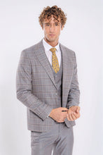 Load image into Gallery viewer, Checked Slim Fit Light Blue Men Suit - Wessi