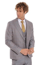Load image into Gallery viewer, Checked Slim Fit Light Blue Men Suit - Wessi