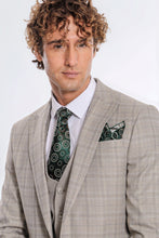 Load image into Gallery viewer, Checked Slim Fit Cream Men Suit - Wessi