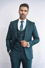 Load image into Gallery viewer, Checked Slim Fit Green Men Suit - Wessi