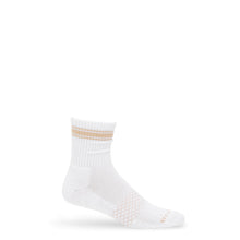 Load image into Gallery viewer, White/Tan Quarter Crew Women's Socks