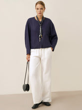 Load image into Gallery viewer, Tencel Linen Reversible Crew Neck Casual Jacket CHLOE