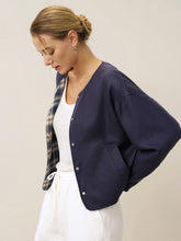 Load image into Gallery viewer, Tencel Linen Reversible Crew Neck Casual Jacket CHLOE