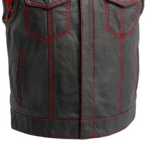 Load image into Gallery viewer, The Club Cut Men's Motorcycle Leather Vest, Multiple Color Options