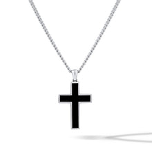 Load image into Gallery viewer, Stone Cross Pendant - Black Onyx