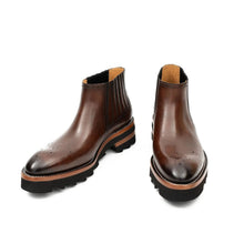 Load image into Gallery viewer, Thick - soled Chelsea Boots Brown