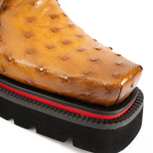 Load image into Gallery viewer, Thick-soled ochre ostrich leather Derby shoes