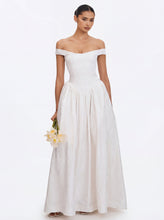 Load image into Gallery viewer, Tinsley White Jacquard Bardot Wedding Gown