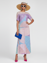 Load image into Gallery viewer, Two-Piece Suit with Color Contrast Top and Pleated Skirt For Women, Midtown, BYMANYC New York.