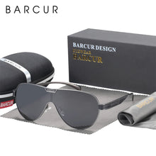 Load image into Gallery viewer, BARCUR Men's Polarized Sunglasses UV400 Protection Special-Shaped Eyewear for Men Stainless Steel Frame Eyeglasses Accessory
