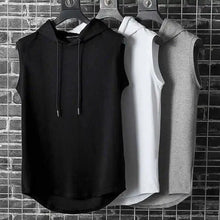 Load image into Gallery viewer, Solid Color 2023 Brand New Men's Tank Tops Vest Sleeveless Tees For Male Hooded Man Vests Tops Hip Hop Men Tank Top T shirt