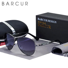 Load image into Gallery viewer, BARCUR Polarized Pilot Sunglasses for Men – Stylish Anti Blue Light UV400 Protection Gradient Mirror Lens Stainless Steel Trendy Frame – Fashion Aviator Sun Glasses for Men Ideal for Driving Travel Summer & Outdoor Activities