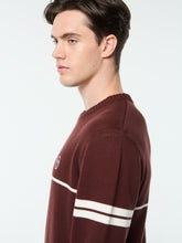 Load image into Gallery viewer, Orion Knit Sweater- Bitter Chocolate/ Gardenia